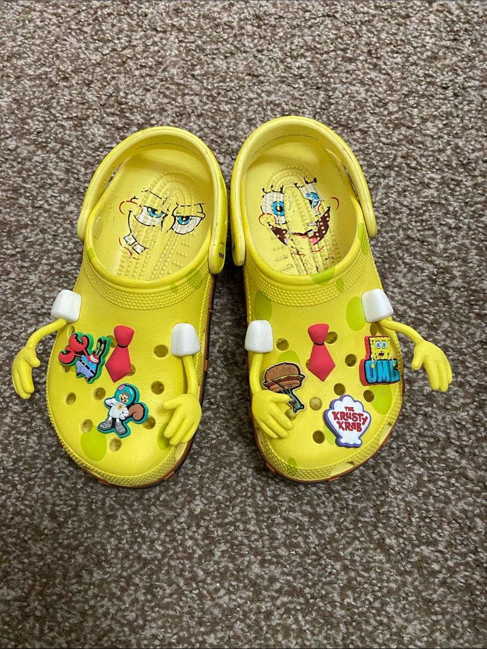 Kids Yellow Sponge Bob Crocs Shoes